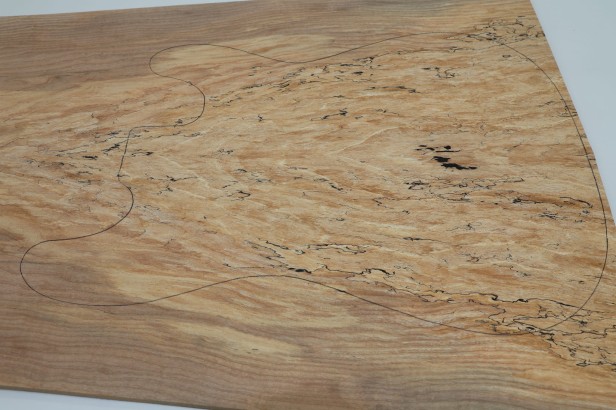 Jesion Ash spalted flame drewniany top na gitarę guitar top