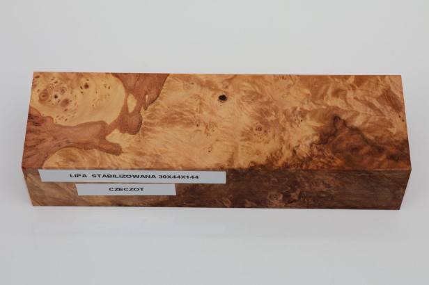 Lipa czeczot burl linden lime tree basswood stabilizowane drewno na rękojeść noża stabilized wood for knife
