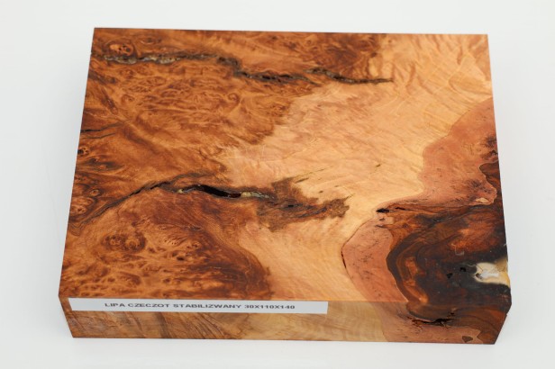 Lipa czeczot burl linden lime tree basswood stabilizowane drewno na biżuterię stabilized wood for jewelry