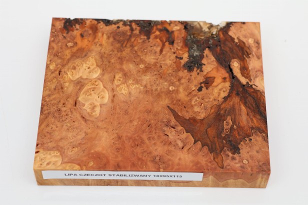 Lipa czeczot burl linden lime tree basswood stabilizowane drewno na biżuterię stabilized wood for jewelry