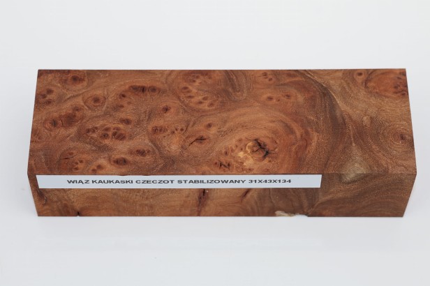 Wiąz Kaukaski Caucasian Elm czeczot burl stabilizowane drewno na rękojeść noża stabilized wood for knifes