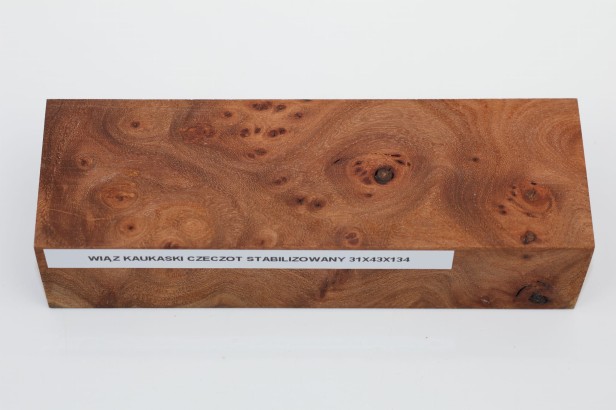 Wiąz Kaukaski Caucasian Elm czeczot burl stabilizowane drewno na rękojeść noża stabilized wood for knifes