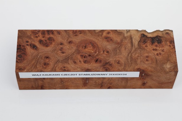 Wiąz Kaukaski Caucasian Elm czeczot burl stabilizowane drewno na rękojeść noża stabilized wood for knifes