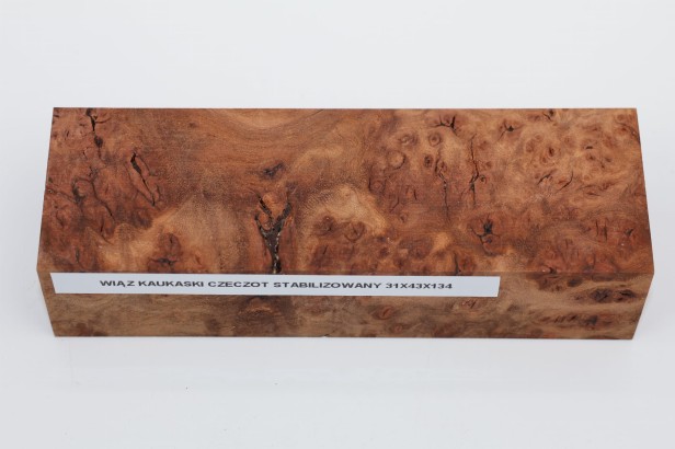Wiąz Kaukaski Caucasian Elm czeczot burl stabilizowane drewno na rękojeść noża stabilized wood for knifes