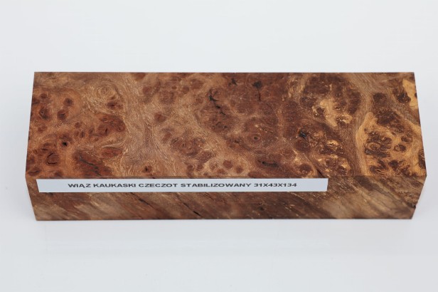 Wiąz Kaukaski Caucasian Elm czeczot burl stabilizowane drewno na rękojeść noża stabilized wood for knifes