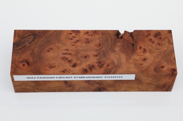 Wiąz Kaukaski Caucasian Elm czeczot burl stabilizowane drewno na rękojeść noża stabilized wood for knifes