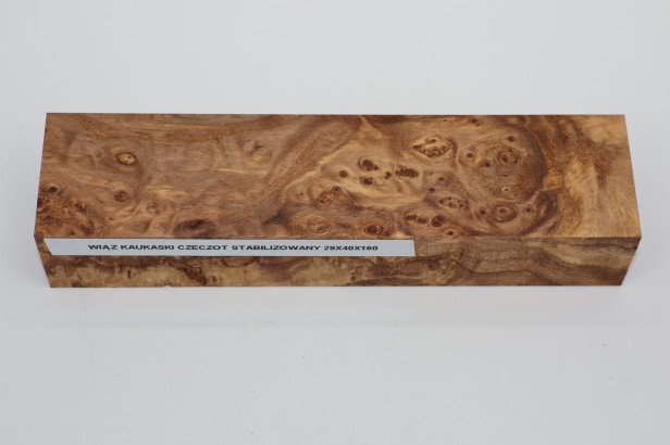 Wiąz Kaukaski Caucasian Elm czeczot burl stabilizowane drewno na rękojeść noża stabilized wood for knifes