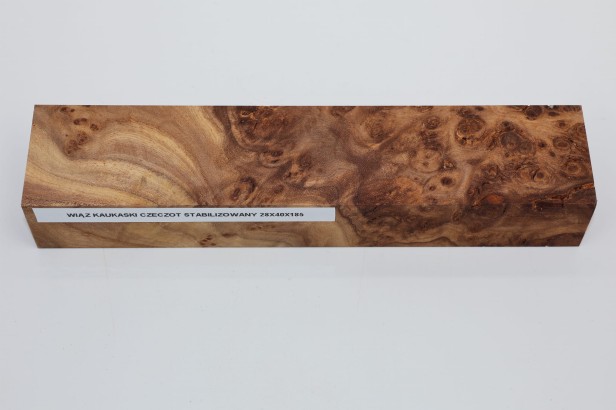 Wiąz Kaukaski Caucasian Elm czeczot burl stabilizowane drewno na rękojeść noża stabilized wood for knifes