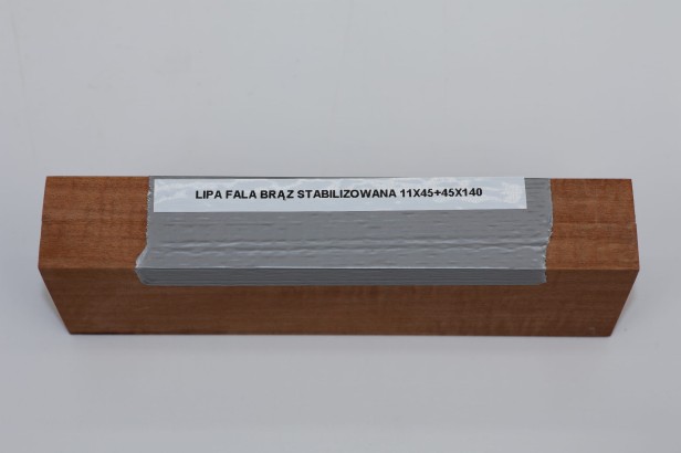 Lipa fala flame linden lime tree brązowe stabilizowane drewno na rękojeść noża okładki drewniane stabilized wood for knife