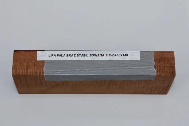 Lipa fala flame linden lime tree brązowe stabilizowane drewno na rękojeść noża okładki drewniane stabilized wood for knifes