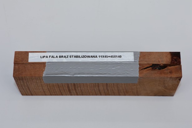 Lipa fala flame linden lime tree brązowe stabilizowane drewno na rękojeść noża okładki drewniane stabilized wood for knife