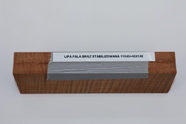 Lipa fala flame linden lime tree brązowe stabilizowane drewno na rękojeść noża okładki drewniane stabilized wood for knifes