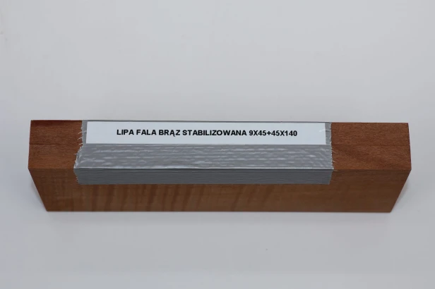 Lipa fala flame linden lime tree brązowe stabilizowane drewno na rękojeść noża okładki drewniane stabilized wood for knifes