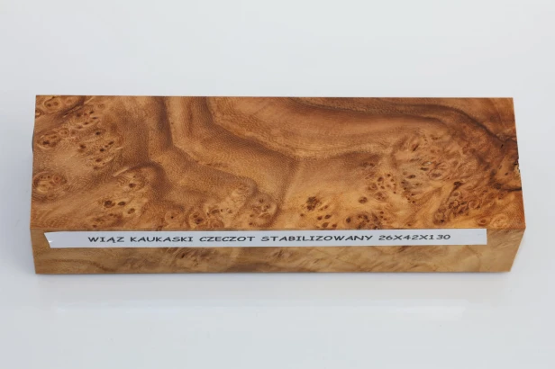 Wiąz Kaukaski Caucasian Elm czeczot burl stabilizowane drewno na rękojeść noża stabilized wood for knifes