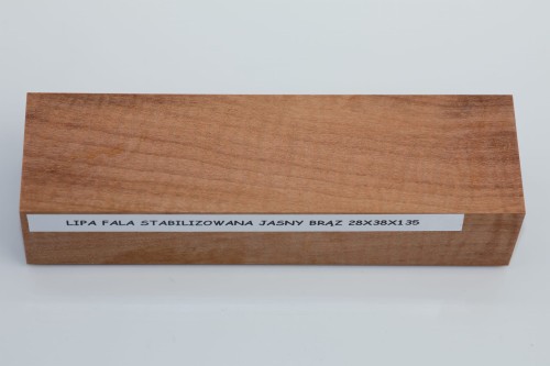 Lipa fala flame linden lime tree basswood brązowe stabilizowane drewno na rękojeść noża brown stabilized wood for knife