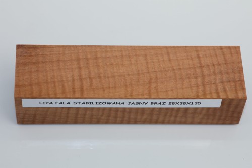 Lipa fala flame linden lime tree basswood brązowe stabilizowane drewno na rękojeść noża brown stabilized wood for knife
