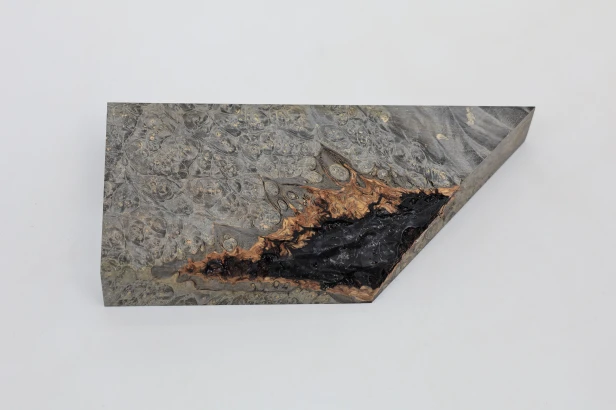 Klon jesionolistny czeczot grafit Ash-leaf Maple Burl Graphite stabilizowane drewno na biżuterię stabilized wood for jewelry