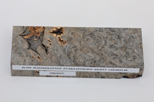 Klon jesionolistny czeczot grafit Ash-leaf Maple Burl Graphite stabilizowane drewno na biżuterię stabilized wood for jewelry