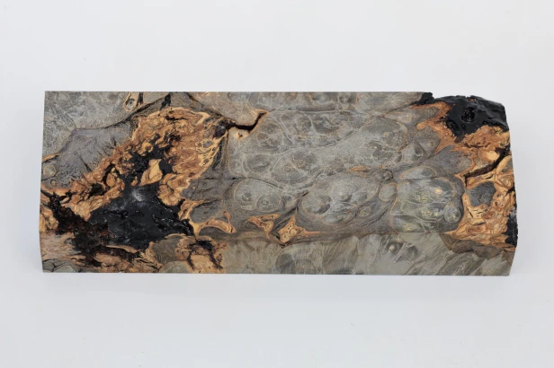 Klon jesionolistny czeczot grafit Ash-leaf Maple Burl Graphite stabilizowane drewno na biżuterię stabilized wood for jewelry