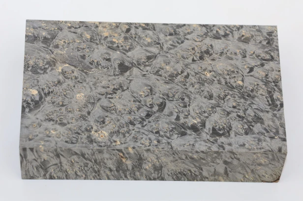 Klon jesionolistny czeczot grafit Ash-leaf Maple Burl Graphite stabilizowane drewno na rękojeść noża stabilized wood for knife