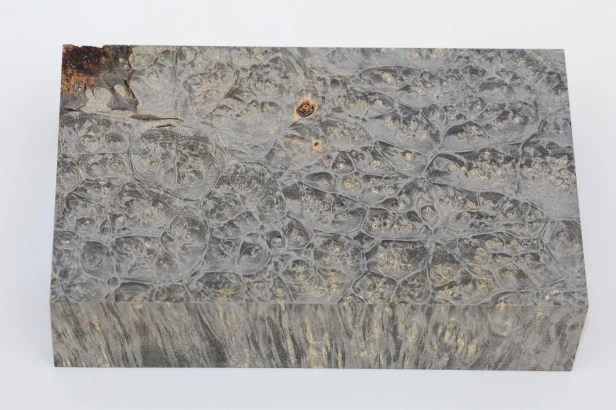 Klon jesionolistny czeczot grafit Ash-leaf Maple Burl Graphite stabilizowane drewno na rękojeść noża stabilized wood for knife