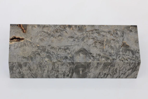 Klon jesionolistny czeczot grafit Ash-leaf Maple Burl Graphite stabilizowane drewno na rękojeść noża stabilized wood for knife