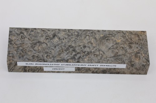 Klon jesionolistny czeczot grafit Ash-leaf Maple Burl Graphite stabilizowane drewno na biżuterię stabilized wood for jewelry