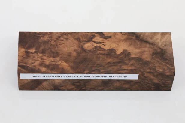 Orzech Kaukaski czeczot Caucasian Walnut Burl stabilizowane drewno na rękojeść noża stabilized wood for knife
