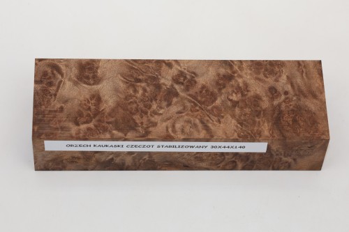 Orzech Kaukaski czeczot Caucasian Walnut Burl stabilizowane drewno na rękojeść noża stabilized wood for knife
