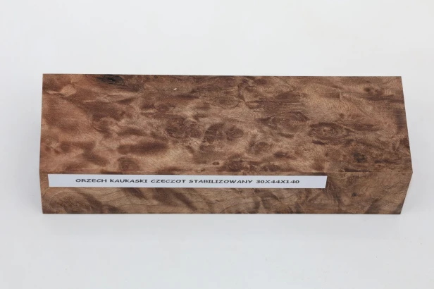 Orzech Kaukaski czeczot Caucasian Walnut Burl stabilizowane drewno na rękojeść noża stabilized wood for knife