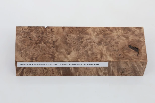 Orzech Kaukaski czeczot Caucasian Walnut Burl stabilizowane drewno na rękojeść noża stabilized wood for knife