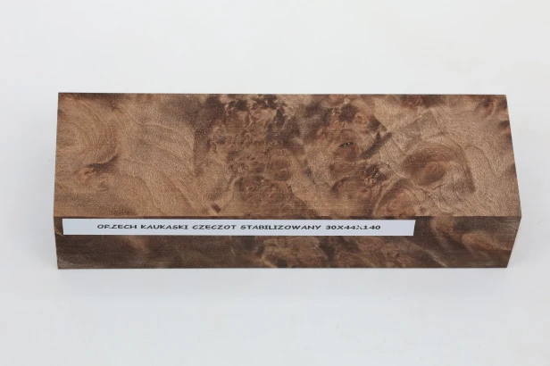 Orzech Kaukaski czeczot Caucasian Walnut Burl stabilizowane drewno na rękojeść noża stabilized wood for knife