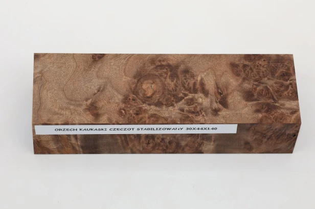 Orzech Kaukaski czeczot Caucasian Walnut Burl stabilizowane drewno na rękojeść noża stabilized wood for knife