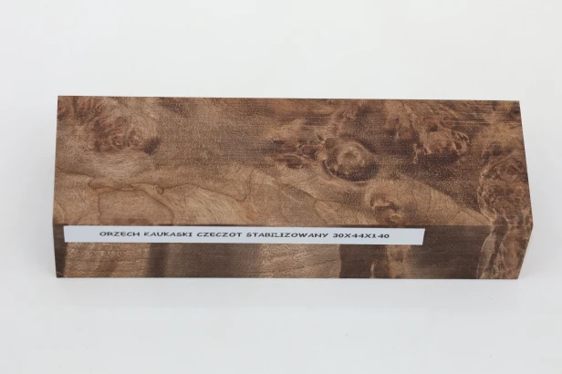 Orzech Kaukaski czeczot Caucasian Walnut Burl stabilizowane drewno na rękojeść noża stabilized wood for knife