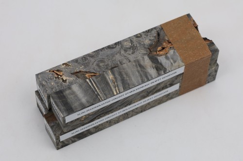 Klon jesionolistny czeczot grafit Ash-leaf Maple Burl Graphite stabilizowane drewno na biżuterię stabilized wood for jewelry