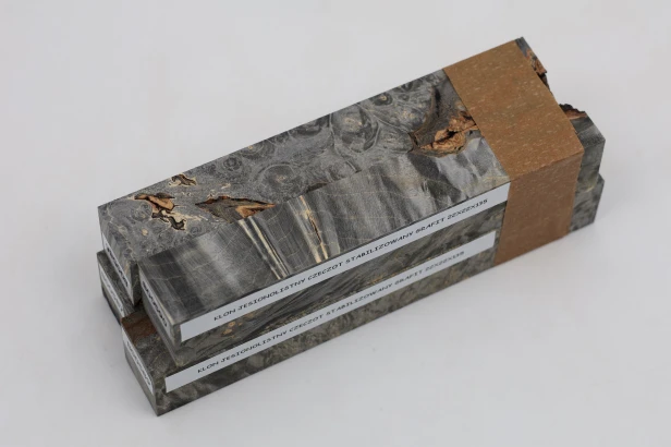 Klon jesionolistny czeczot grafit Ash-leaf Maple Burl Graphite stabilizowane drewno na biżuterię stabilized wood for jewelry