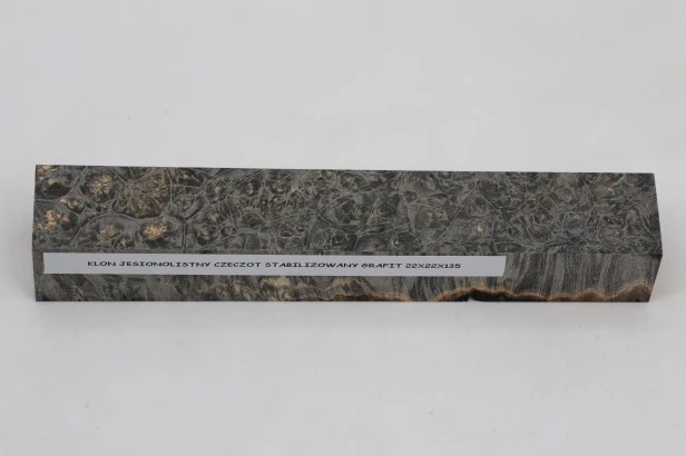 Klon jesionolistny czeczot grafit Ash-leaf Maple Burl Graphite stabilizowane drewno na biżuterię stabilized wood for jewelry