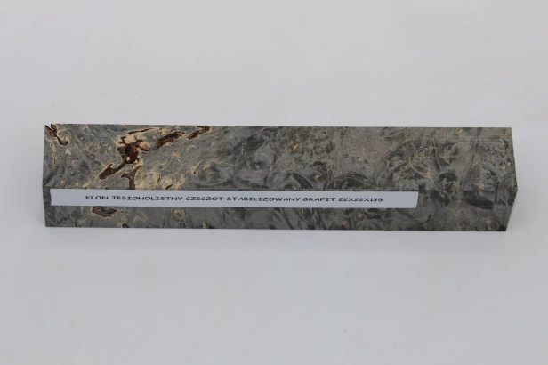 Klon jesionolistny czeczot grafit Ash-leaf Maple Burl Graphite stabilizowane drewno na biżuterię stabilized wood for jewelry
