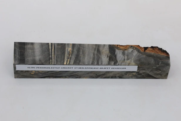 Klon jesionolistny czeczot grafit Ash-leaf Maple Burl Graphite stabilizowane drewno na biżuterię stabilized wood for jewelry