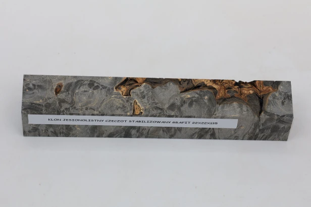 Klon jesionolistny czeczot grafit Ash-leaf Maple Burl Graphite stabilizowane drewno na biżuterię stabilized wood for jewelry