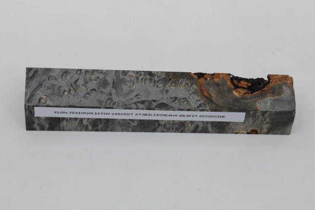 Klon jesionolistny czeczot grafit Ash-leaf Maple Burl Graphite stabilizowane drewno na biżuterię stabilized wood for jewelry