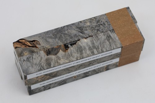 Klon jesionolistny czeczot grafit Ash-leaf Maple Burl Graphite stabilizowane drewno na biżuterię stabilized wood for jewelry