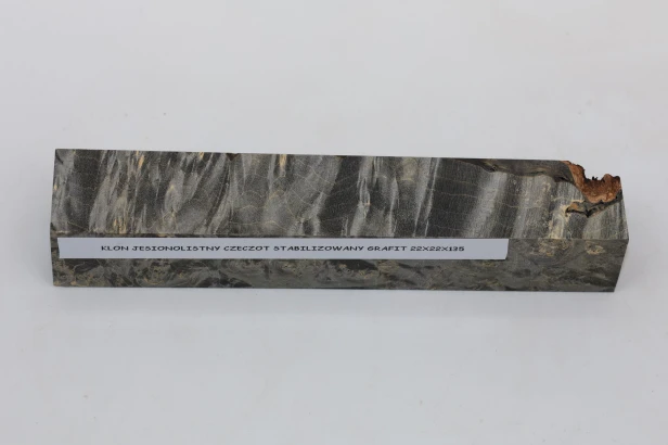 Klon jesionolistny czeczot grafit Ash-leaf Maple Burl Graphite stabilizowane drewno na biżuterię stabilized wood for jewelry