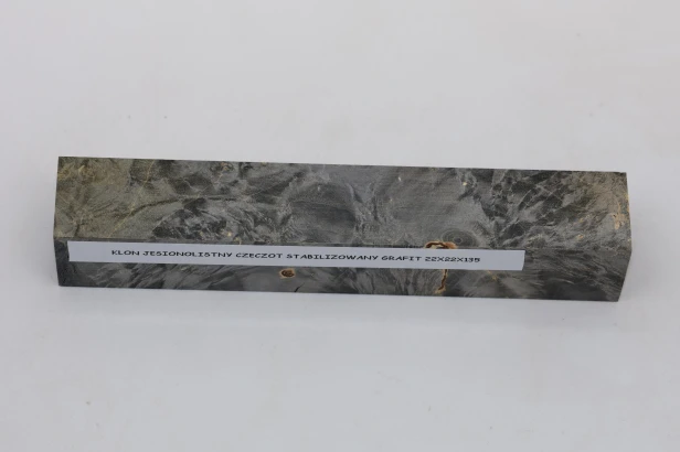 Klon jesionolistny czeczot grafit Ash-leaf Maple Burl Graphite stabilizowane drewno na biżuterię stabilized wood for jewelry