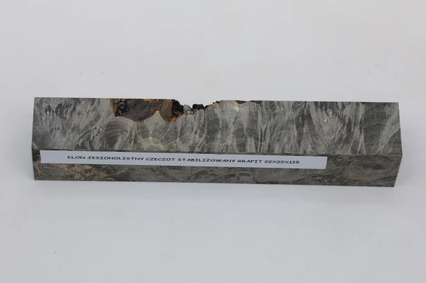 Klon jesionolistny czeczot grafit Ash-leaf Maple Burl Graphite stabilizowane drewno na biżuterię stabilized wood for jewelry