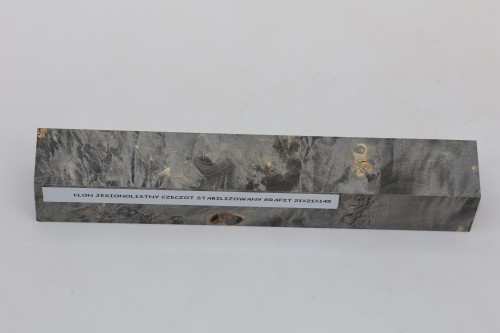 Klon jesionolistny czeczot grafit Ash-leaf Maple Burl Graphite stabilizowane drewno na długopis stabilized wood for pen blank