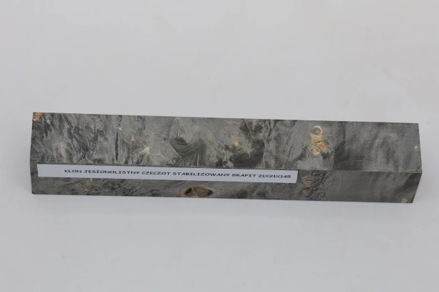 Klon jesionolistny czeczot grafit Ash-leaf Maple Burl Graphite stabilizowane drewno na długopis stabilized wood for pen blank