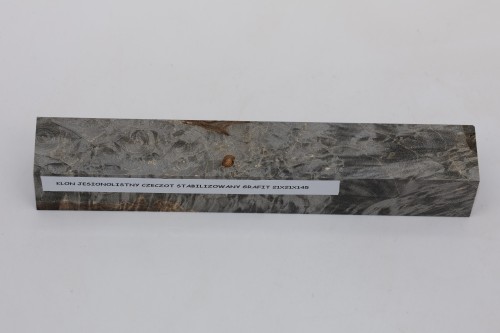 Klon jesionolistny czeczot grafit Ash-leaf Maple Burl Graphite stabilizowane drewno na długopis stabilized wood for pen blank
