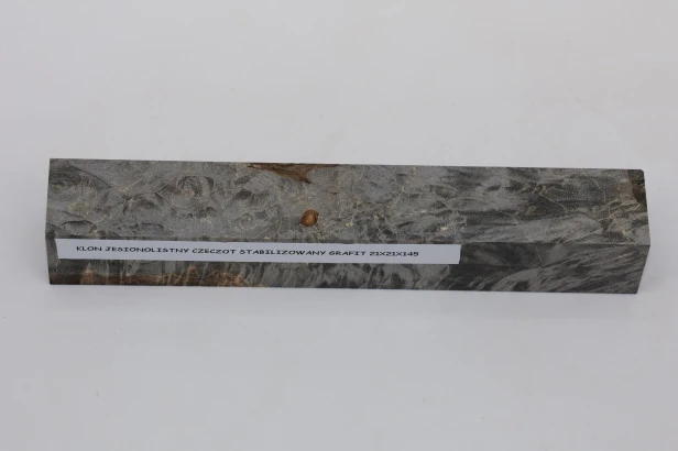 Klon jesionolistny czeczot grafit Ash-leaf Maple Burl Graphite stabilizowane drewno na długopis stabilized wood for pen blank