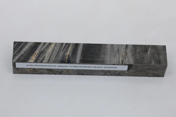 Klon jesionolistny czeczot grafit Ash-leaf Maple Burl Graphite stabilizowane drewno na długopis stabilized wood for pen blank